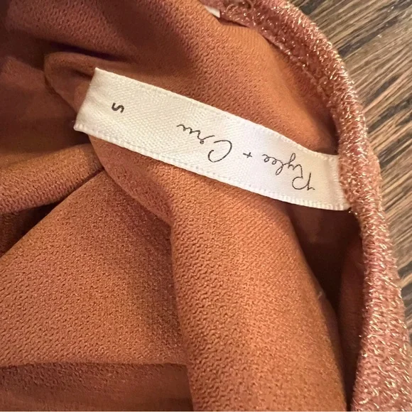 Rylee + Cru Shimmering Tan One Piece Swimsuit - Picture 4 of 4